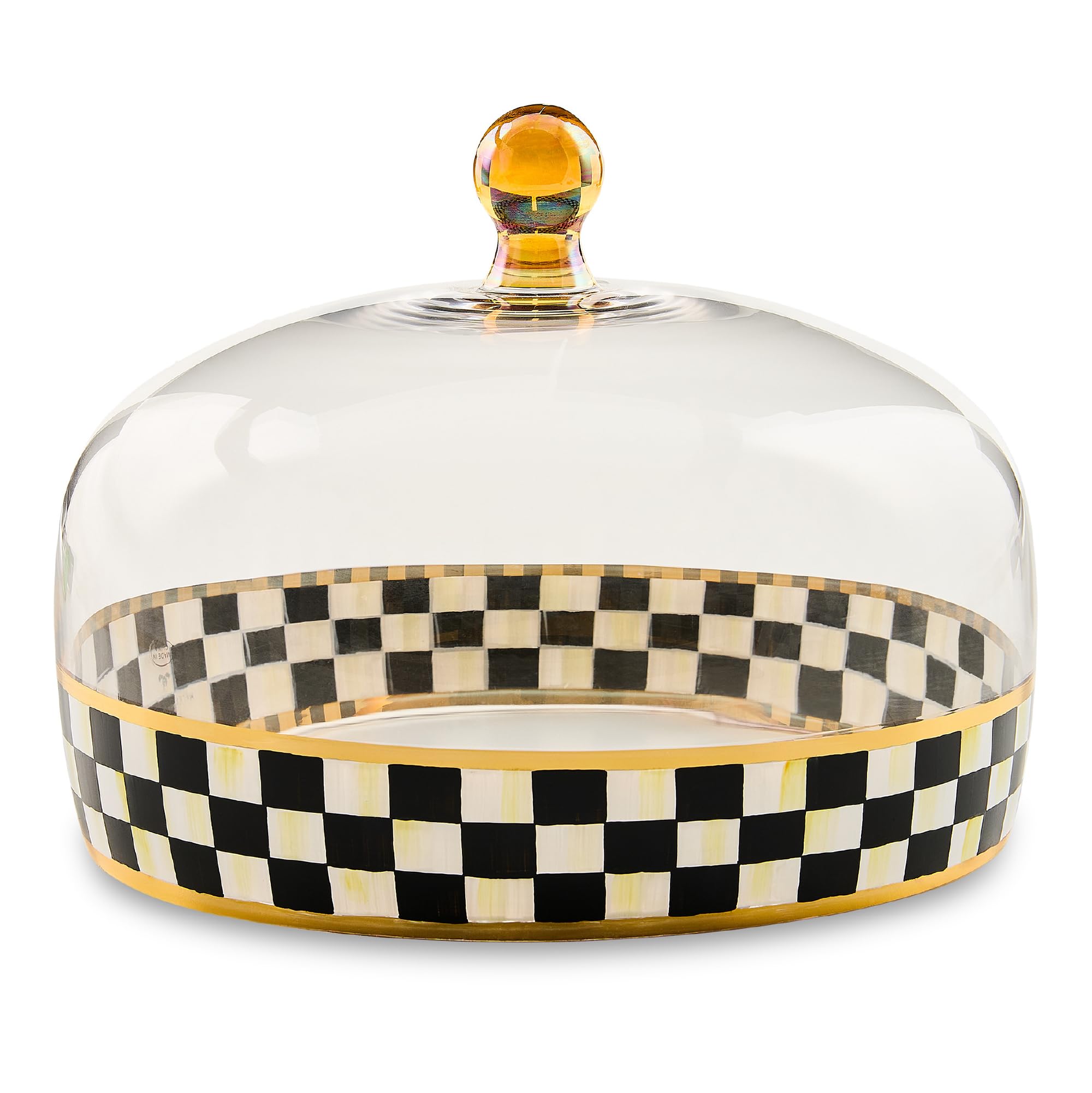 Amazon.com | MACKENZIE-CHILDS Glass Cake Dome, Round Cake-Stand
