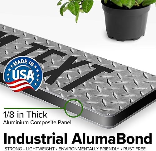 Miniatura 1066 de My Sign Center - Letrero personalizado, 11 colores de fuente, 13 estilos de fuente, 4 opciones de agujero, 22 tamaños, 8 x 32 pulgadas, sin óxido,