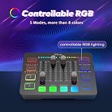 FIFINE USB/XLR Streaming Dynamic Microphone, Gaming Audio Mixer, Streaming RGB PC Mixer with XLR Microphone Interface (AM8 + SC3) - 7