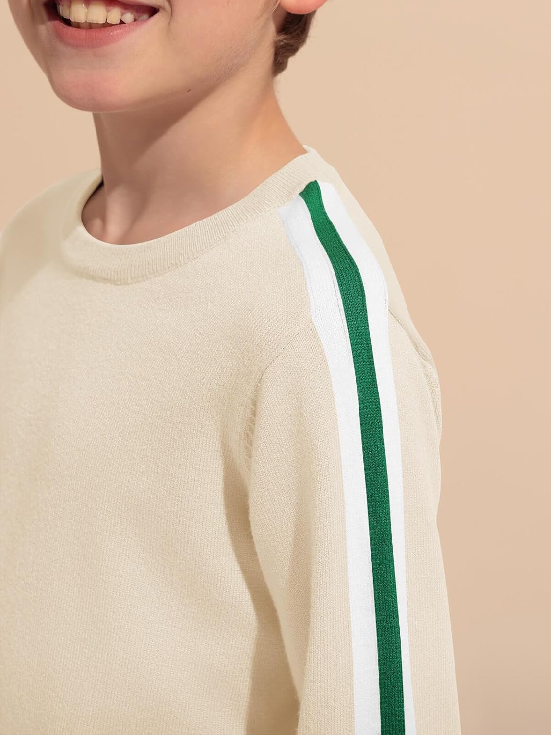 Haloumoning Boys Striped Long Sleeve Sweater Kids Fashion Crewneck Knit Pullover Fall Clothes 5-14Y - Image 5