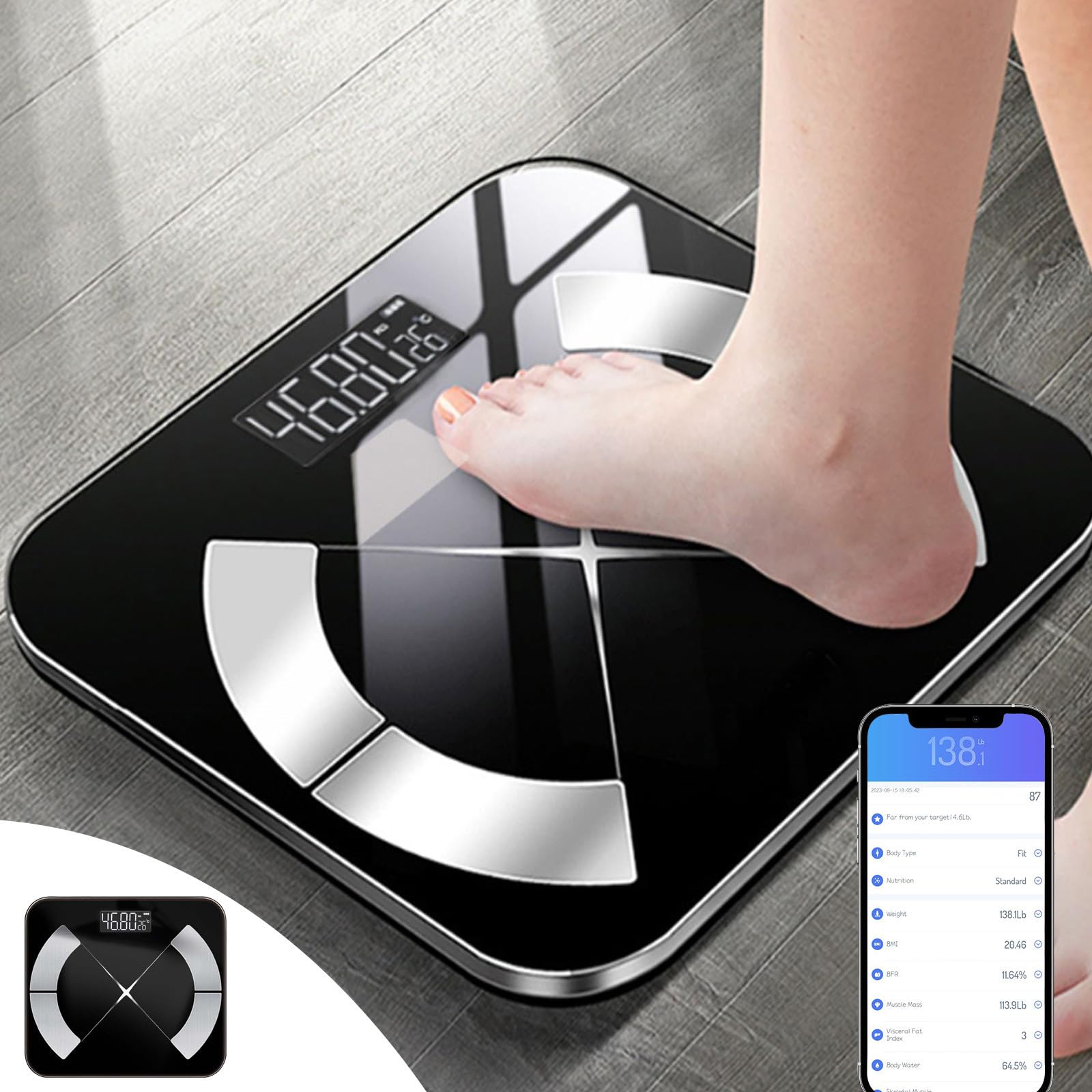 Scale for Body Weight and Steato Percentage Smart Accurate Digital Bathroom Body Composition Bluetooth Weighing Machine for People's Home