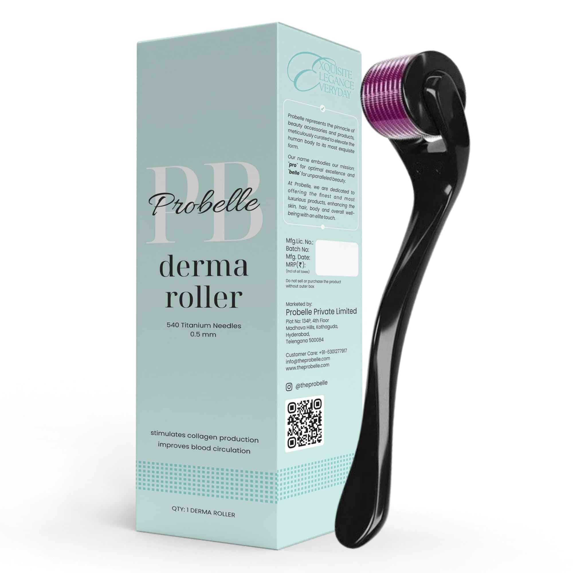 Probelle 0.5mm Derma Roller for Face & Skin Glow | 540 Titanium Micro-Needles for Acne Scars, Large Pores & Anti-Aging | Professional Microneedling Tool for Enhanced Serum Absorption | Includes Storage Tray-image-46