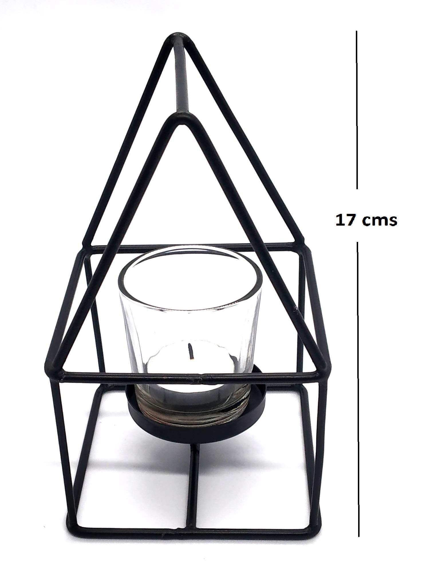Akanksha Arts Decorative Lantern/Lamp with Tealight Candle, for Table Top, Made of Iron, 17 cms high 2