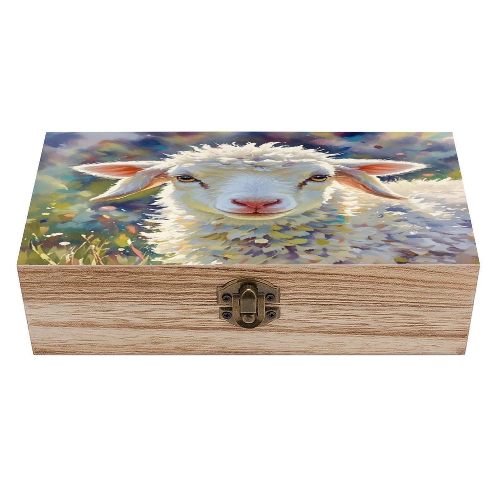 LZQPOEAS Cute Sheep Wooden Box Storage Space to Organize Jewelry in A Beautiful Small Storage Box Decorative Card Boxes Memory Treasure Boxes for Crafts And Photo Storage