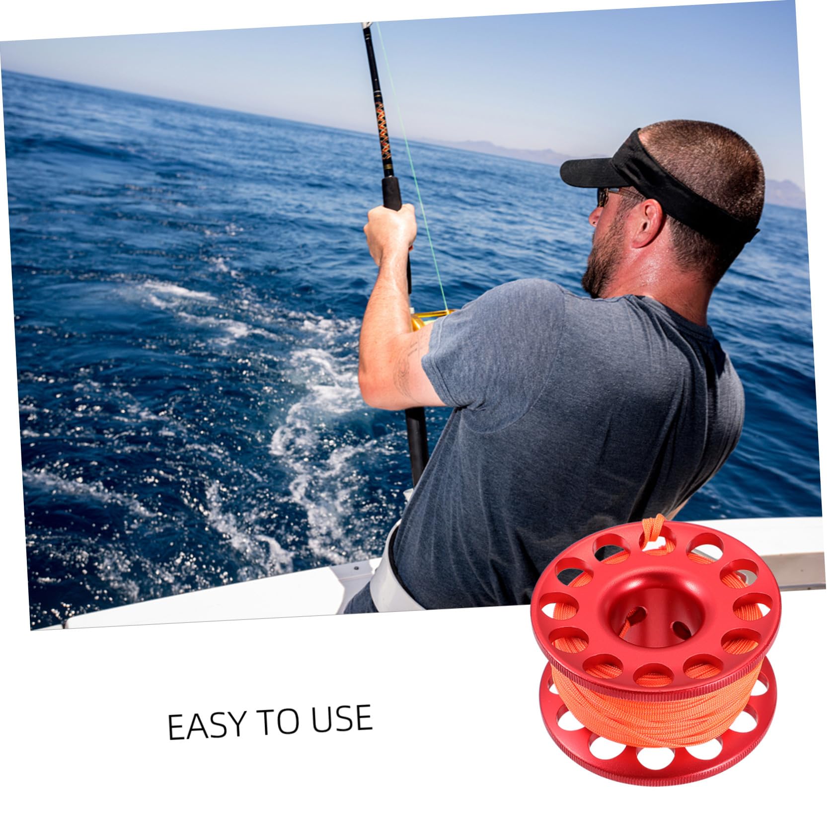 PRETYZOOM Scuba Diving Spool mit Snap Clip Unterwasser tauchschnurrolle aus Aluminiumlegierung Signalboje und Fingerrolle für Höhlen Wracktauchen Praktisches Tauchzubehör für Taucher