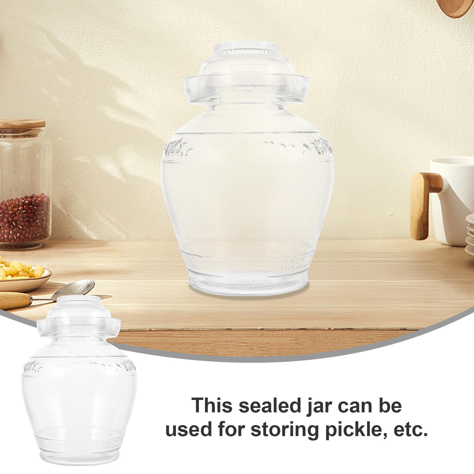 Barattolo per Fermentazione in Vetro da 5l Chiusura Ermetica, Contenitore Trasparente per Sottaceti e Conservazione Alimentare in Cucina Stili multipli