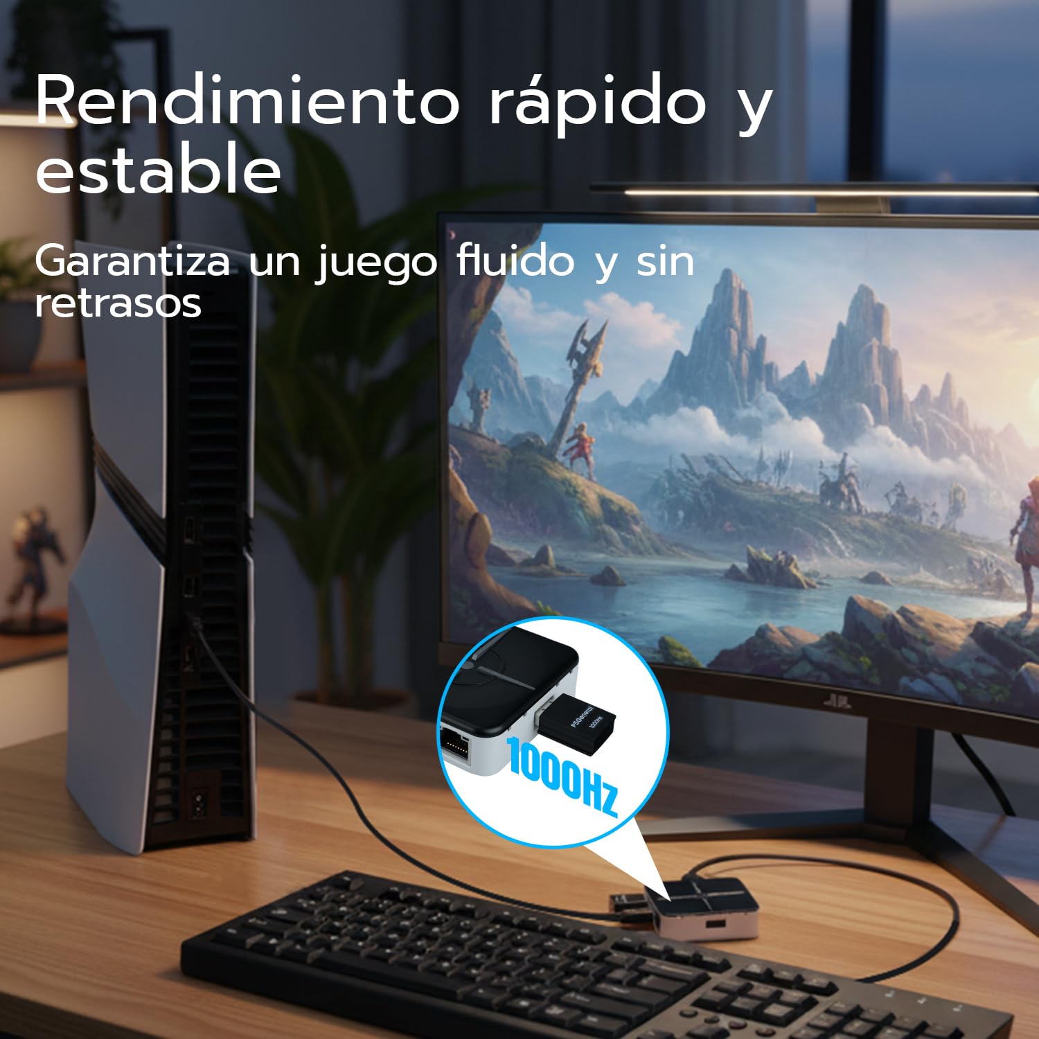 Besavior P5 General Adaptador Compatible con PS5/Slim/PRO, Compatible con HITBOX, XIM Matrix, ReaSnow S1, Raspberry Pi | Adaptador Gaming Plug-and-Play 1000Hz para Juegos de PS5 – Negro