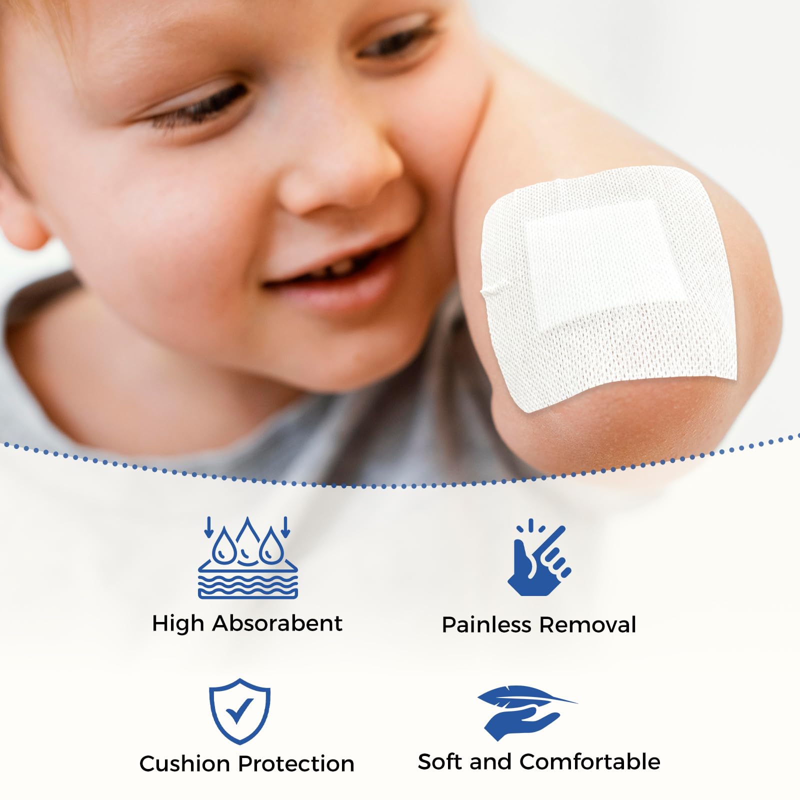 Island Dressing Bordered Gauze 4"x4", 50 Individually Packed Non-Stick Pad in Center with Adhesive Border,Soft Absorbent Medical Grade Dressing Gauze Pad for Wound Care and First Aid — Amazon image 6