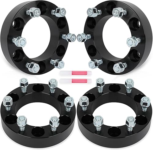 SCITOO 4 espaciadores de rueda de 6 x 5.5 pulgadas, orificio de 1.5 pulgadas, pernos de 4.252 in, espaciadores de rueda de 6 lengüetas, sin ajuste
