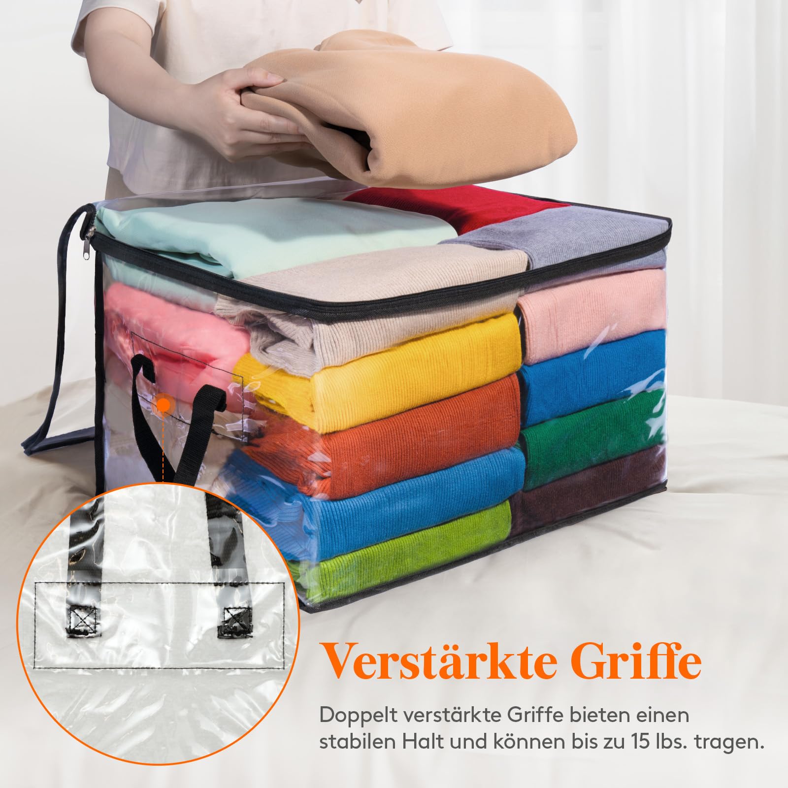 Lifewit 8er Pack Transparente Plastik Aufbewahrungstasche, 60L