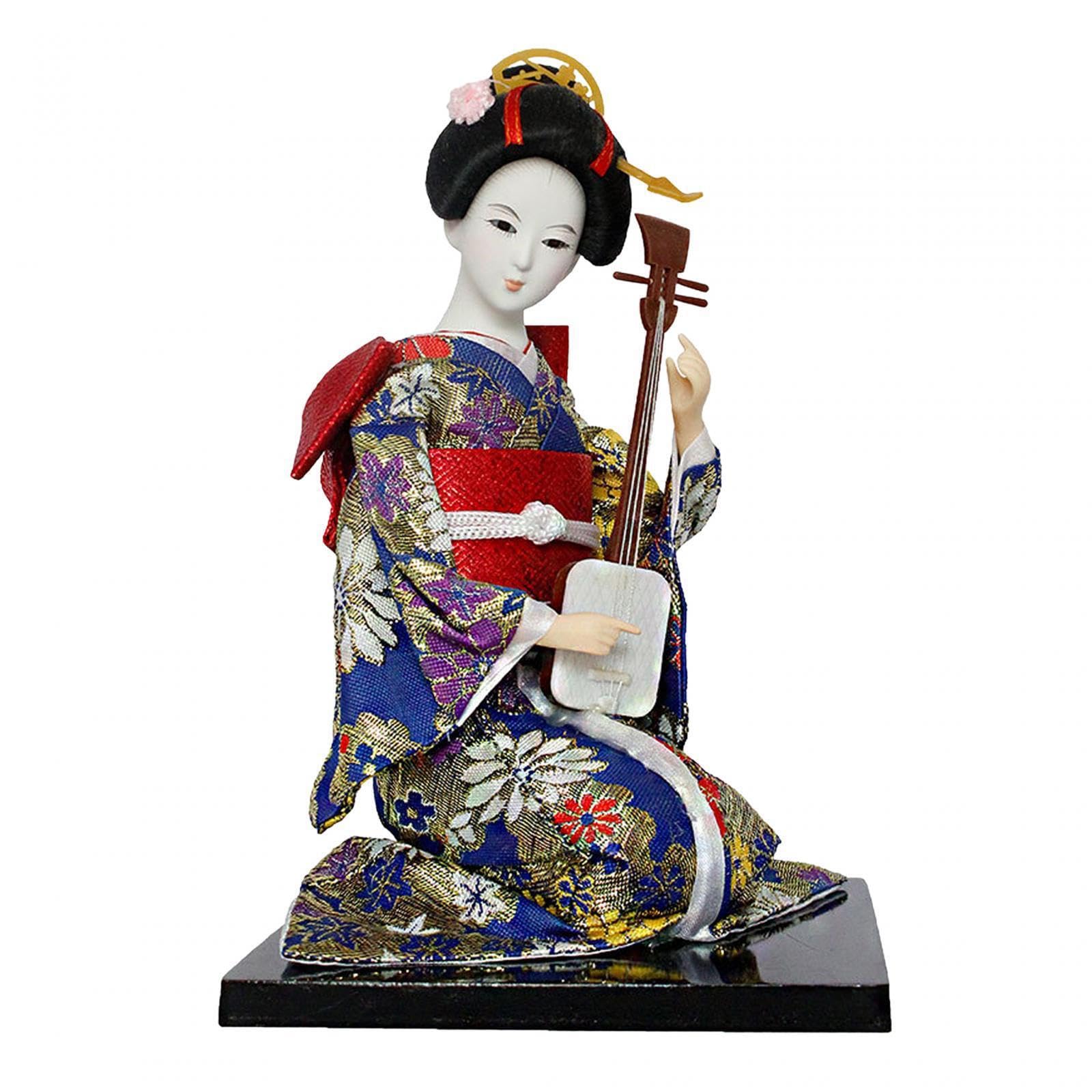 TWISAXC Traditional Geisha Doll Figurine Decor Handcrafted Collectible With Artistic Breath And Flat Bottom Base Statuette Figurines Dolls Geisha Collectible, Style H