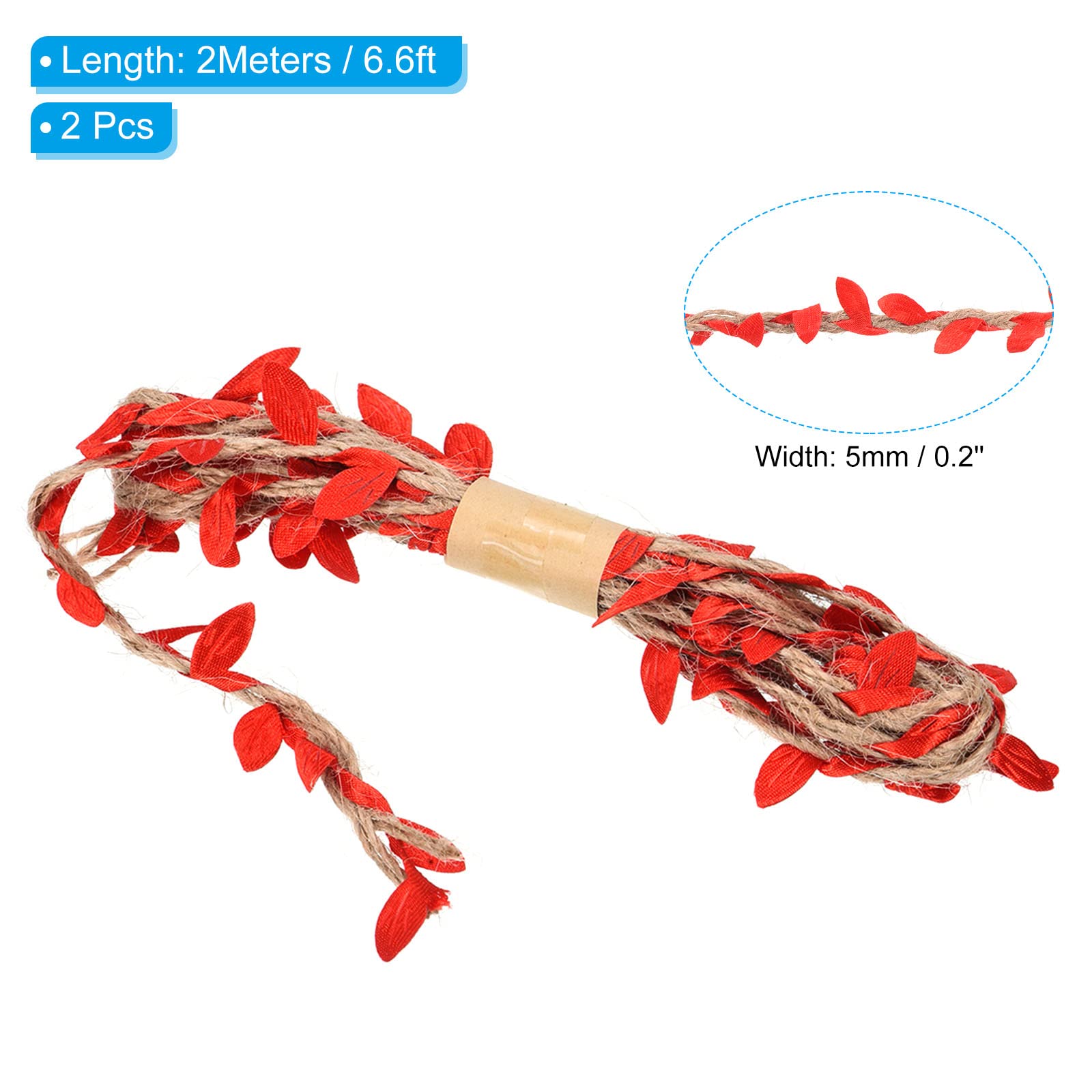 PATIKIL 6.6ft 5mm Burlap Leaf Ribbon - Image 2