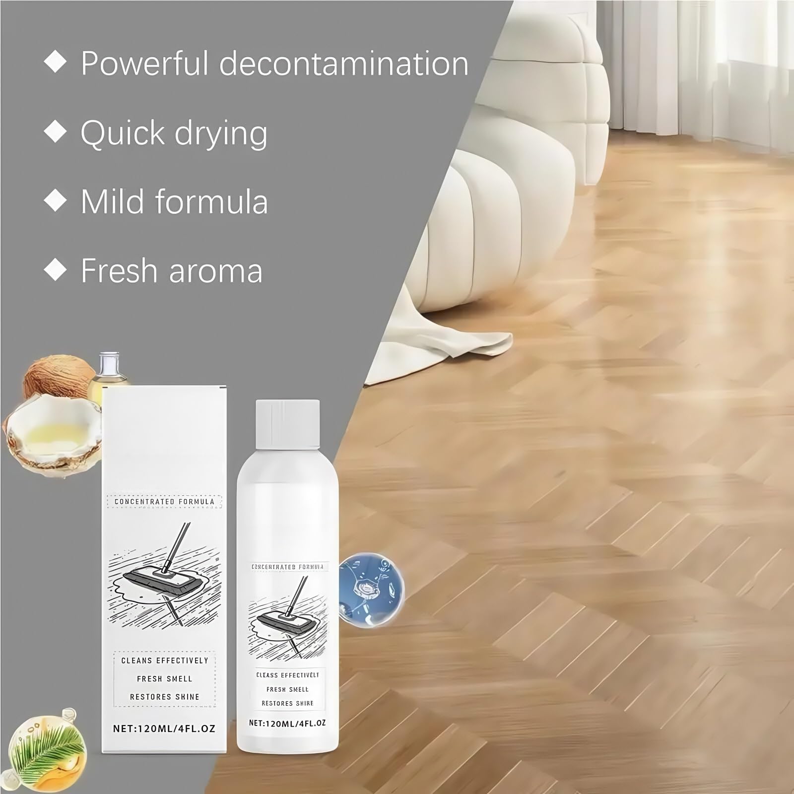 Soluciones de limpieza de pisos Jabón for trapeador for limpieza de pisos Líquido de limpieza de trapeador perfumado Jabón for trapeador perfumado Limpiador doméstico 120 ml