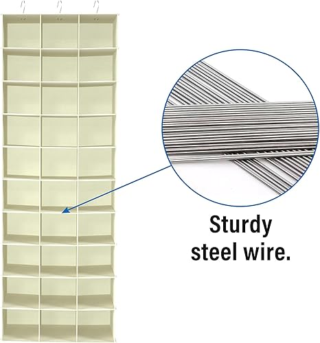 Miniatura 7 de Libeder Organizadores colgantes para armario, estantes de zapatos de 30 secciones, almacenamiento de zapatos, soporte colgante para zapatos, tela
