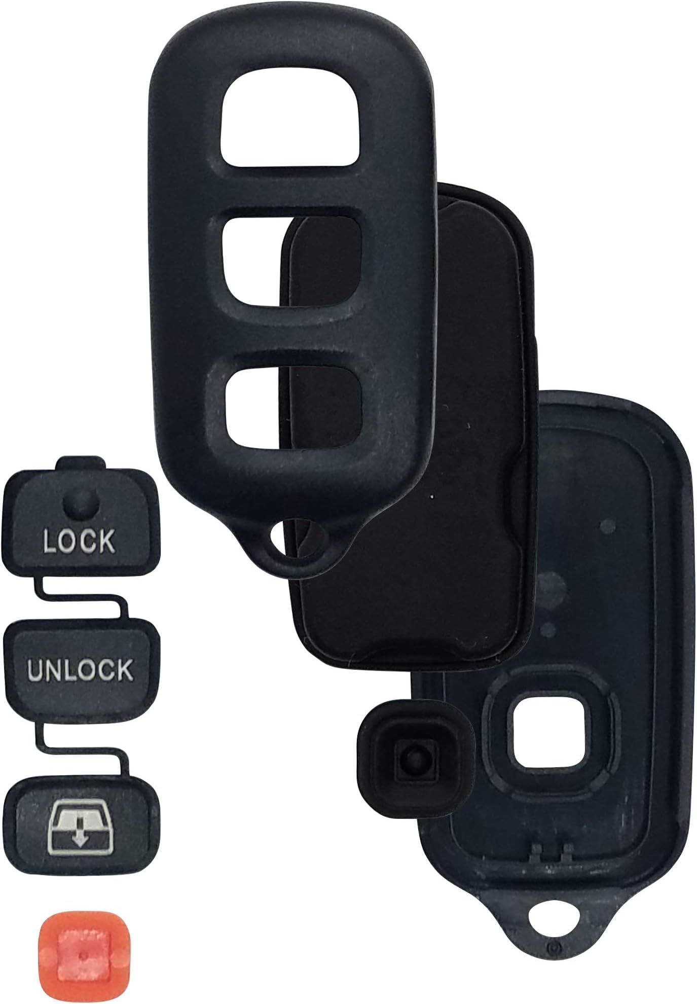 1999 2000 2001 2002 2003 2004 2005 2006 2007 2008 2009 99 00 01 02 03 04 05 06 07 08 09 TOYOTA 4RUNNER 4 BUTTON REMOTE FOB CLICKER KEYLESS ENTRY CASE SHELL & PAD ONLY WITH FREE DISCOUNT KEYLESS GUIDE