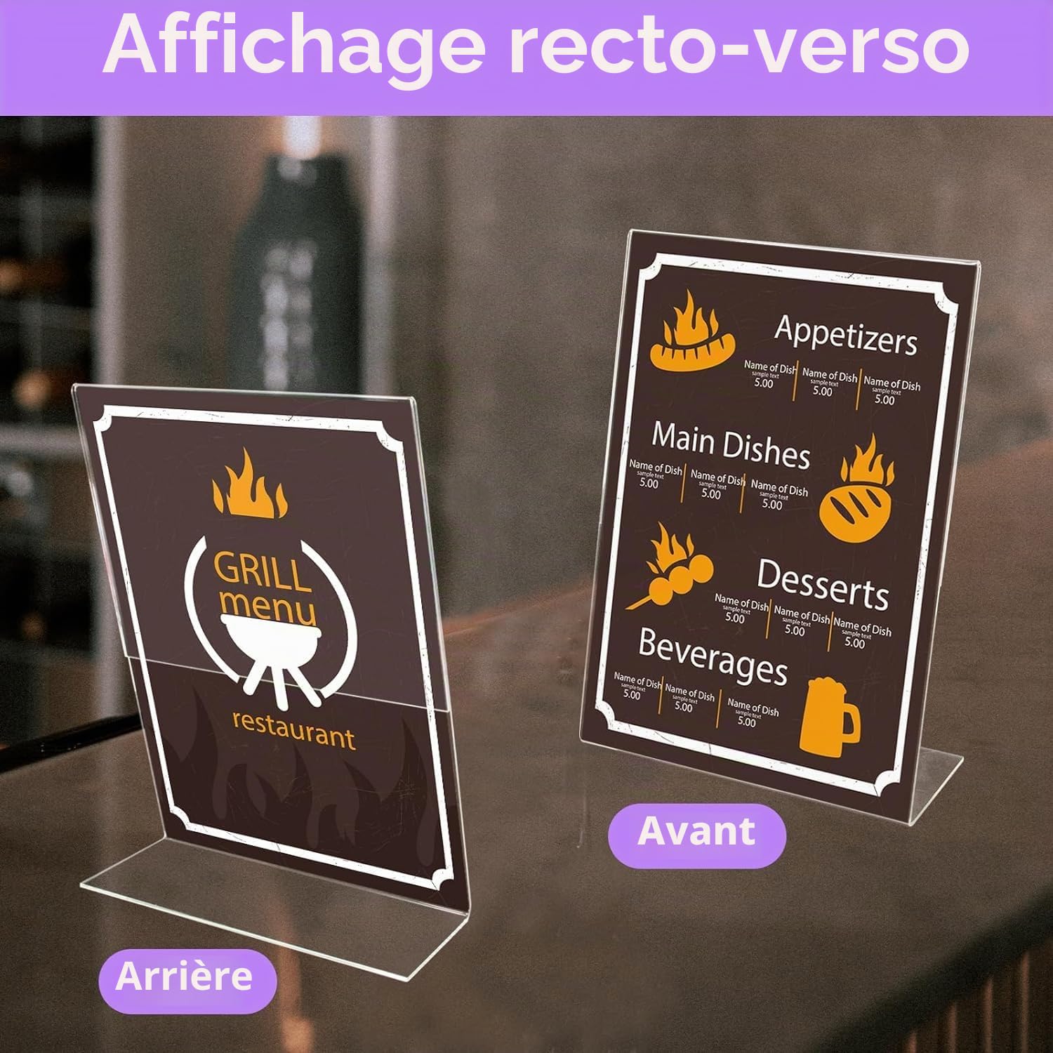 Lot de 10 Présentoirs de table A5 en L, Présentoir en Acrylique Transparent, Support Menu A5 pour Restaurant, Hôtel, Exposition, Bureau, Menus, école
