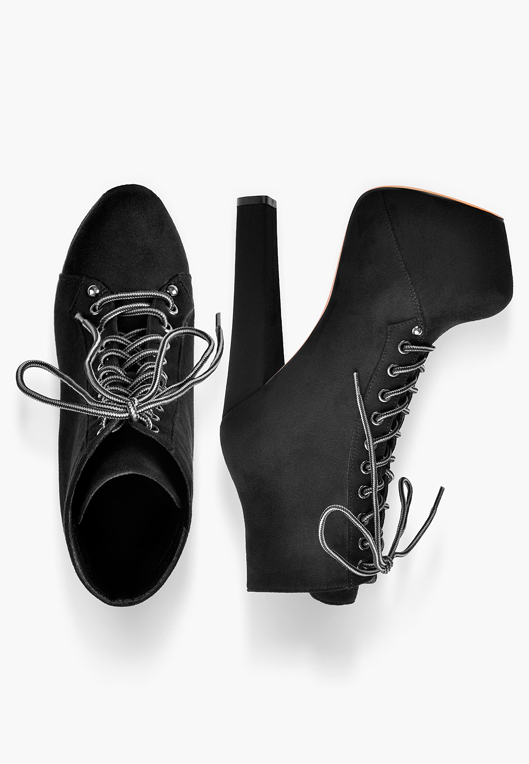 Only maker Damen Stiefeletten Blockabsatz Schnürer Plateau Boots Combat Schnürstiefeletten