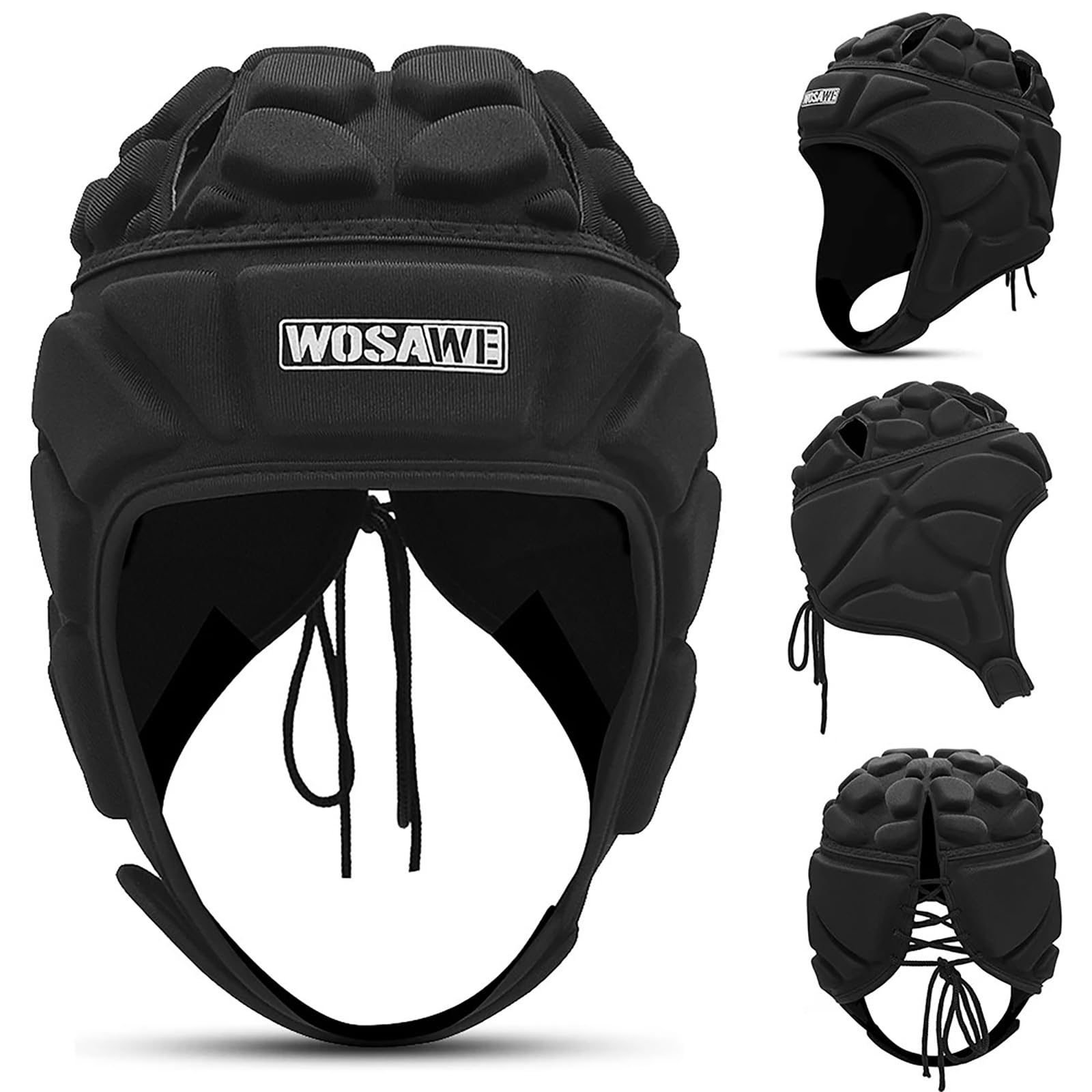 Pro Helm, verstellbar, EVA, stoßfest, Torwarthelm für Rugby, Fußball, Torwart und Torwart-Kopfschutz, Unisex