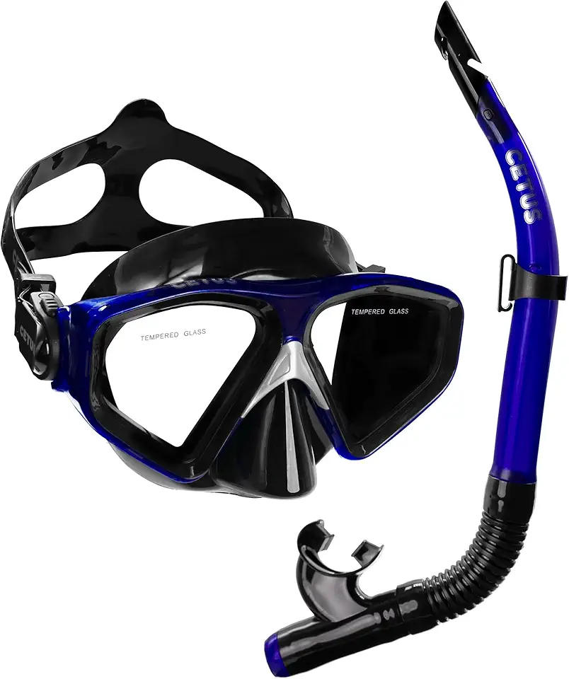 Kit de Mergulho Máscara+Respirador Cetus New Parma Fun - Preto/Azul