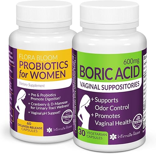 Ahorra un 10% en el paquete de bienestar femenino: supositorios de ácido bórico y probióticos vaginales para el equilibrio del pH y el cuidado íntimo