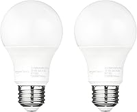 Amazon Basics Dusk to Dawn Outdoor LED Bulbs, A19 60W Equivalent 9W, 5000K Daylight, E26 Base, 10,000 Hours, 2-Pack