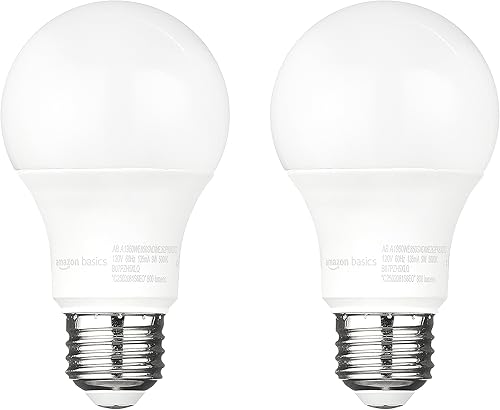 La bombilla LED A19 de Tienda Basics equivalente a 60 vatios con sensor de atardecer a amanecer no regulable luz blanca suave 2 unidades disponible en Yaxa Colombia