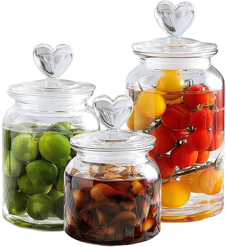 Amazon｜ティージャー 収納キャニスター 3個セット ガラスジャー