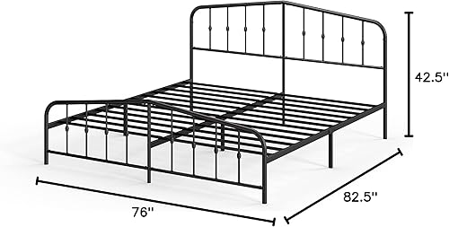 Miniatura 99 de Plataforma Zinus Arnav, Doble, Blanco Blanco,Negro -