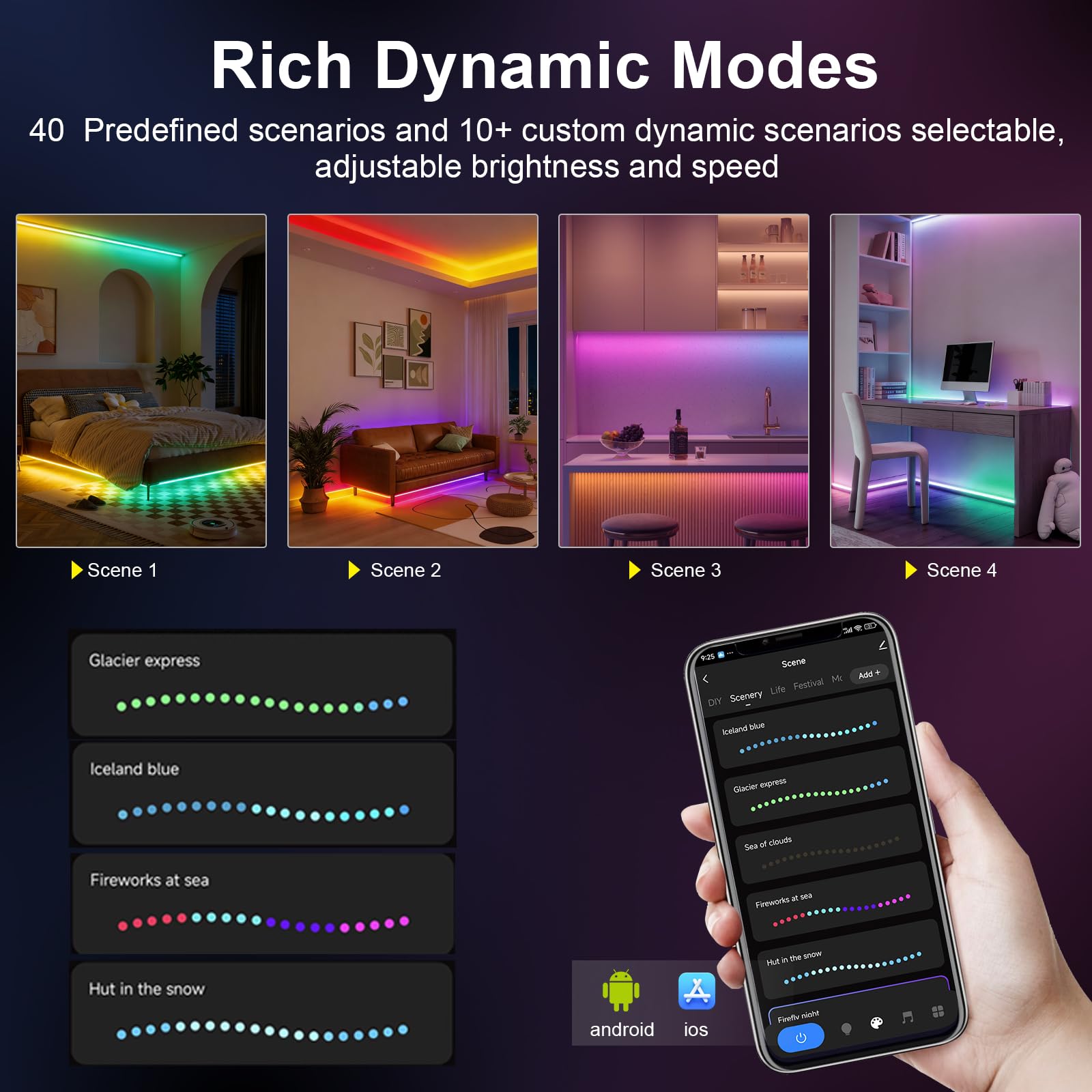 Striscia LED SMD RGB COB LED Wifi Set indirizzabile SPI RGB LED con app Tuya, Alexa Google Home controllo vocale musica Sync 2.4G RF telecomando cambia colore per camera soffitto TV
