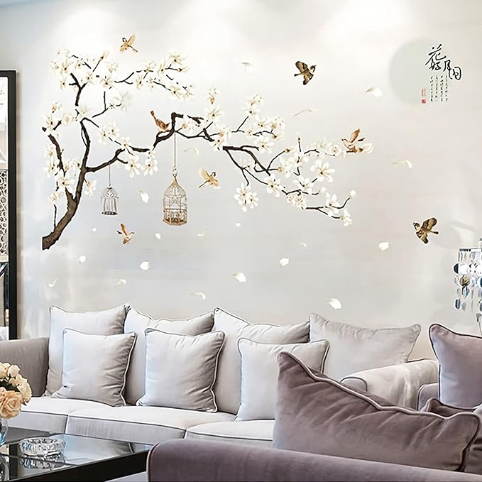 Vinilo Decorativo Árbol de Cerezo Blanco 128x187cm Removible miniatura 7