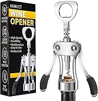 Vista 13 de KORCCI Abridor de vino, sacacorchos de ala de aleación de zinc resistente, abrebotellas de cerveza premium, accesorios multifuncionales para vino