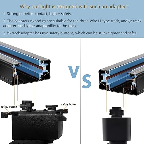 Miniatura 8 de Cabezales de iluminación LED de riel, 6 paquetes regulables de 6000 K, color blanco frío, compatible con un solo circuito H, rieles de luces de riel
