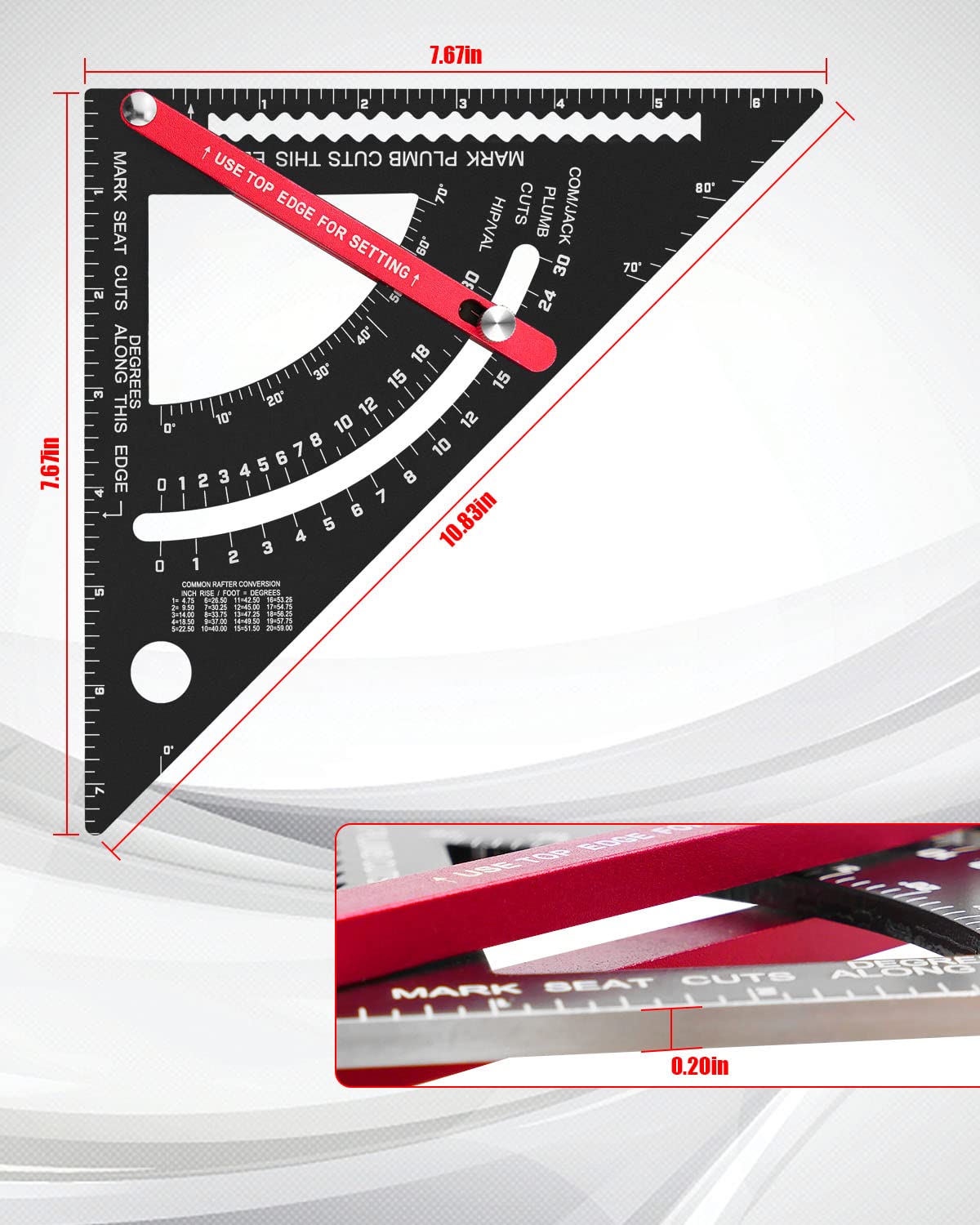 Snapklik.com : Metal Carpentry Triangle Ruler Square Aluminium Alloy ...