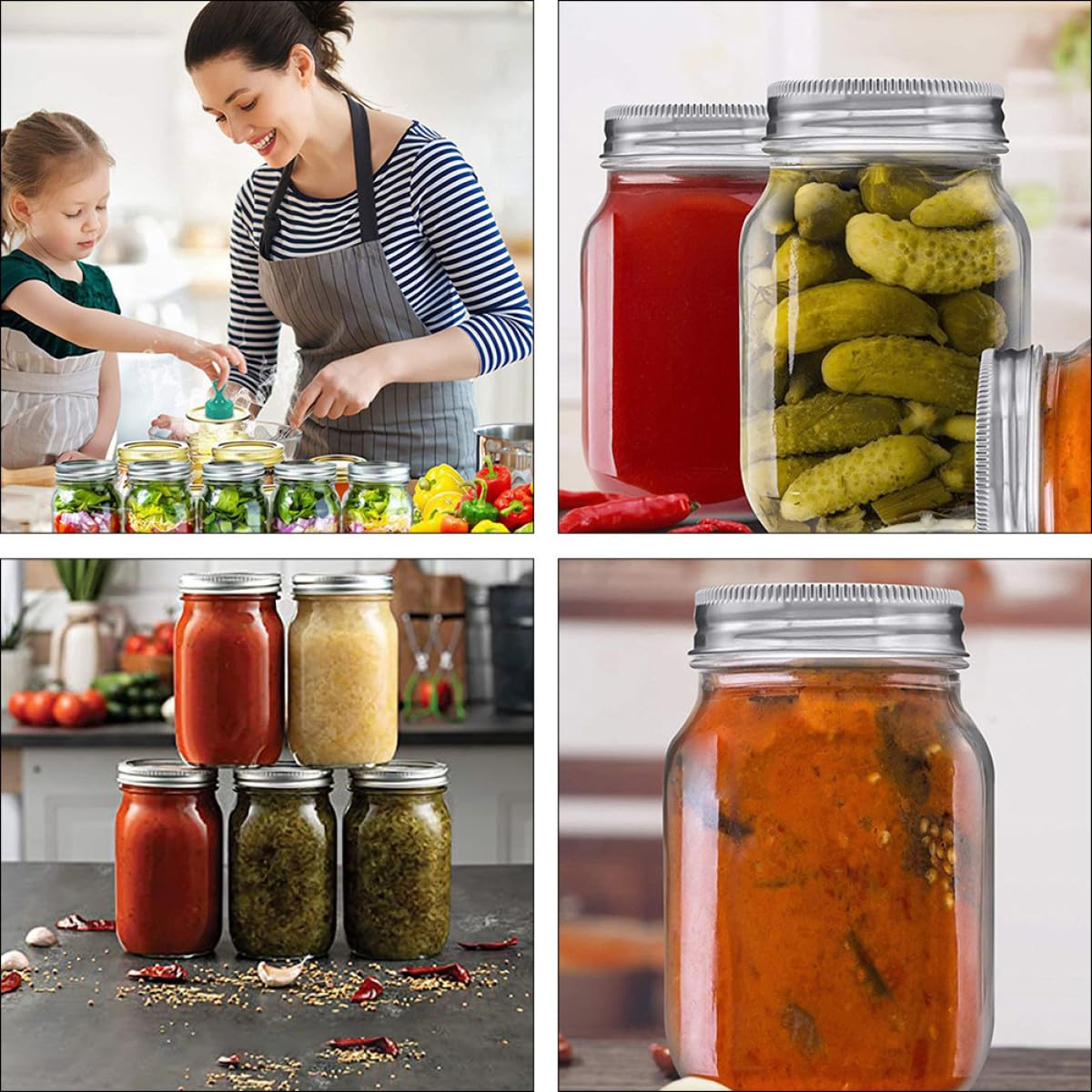 1 Satz 4 Stück Glasgefäße mit Luftdichtem Deckel Multifunktionale Glasdosen aus Glas für Lebensmittelaufbewahrung Beim Kochen und Unterwegs