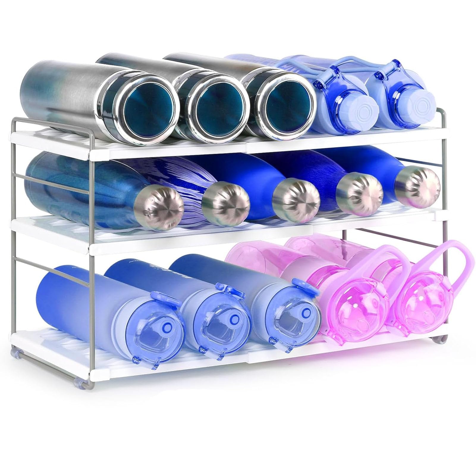 Organizzatore impilabile per mensole da cucina con