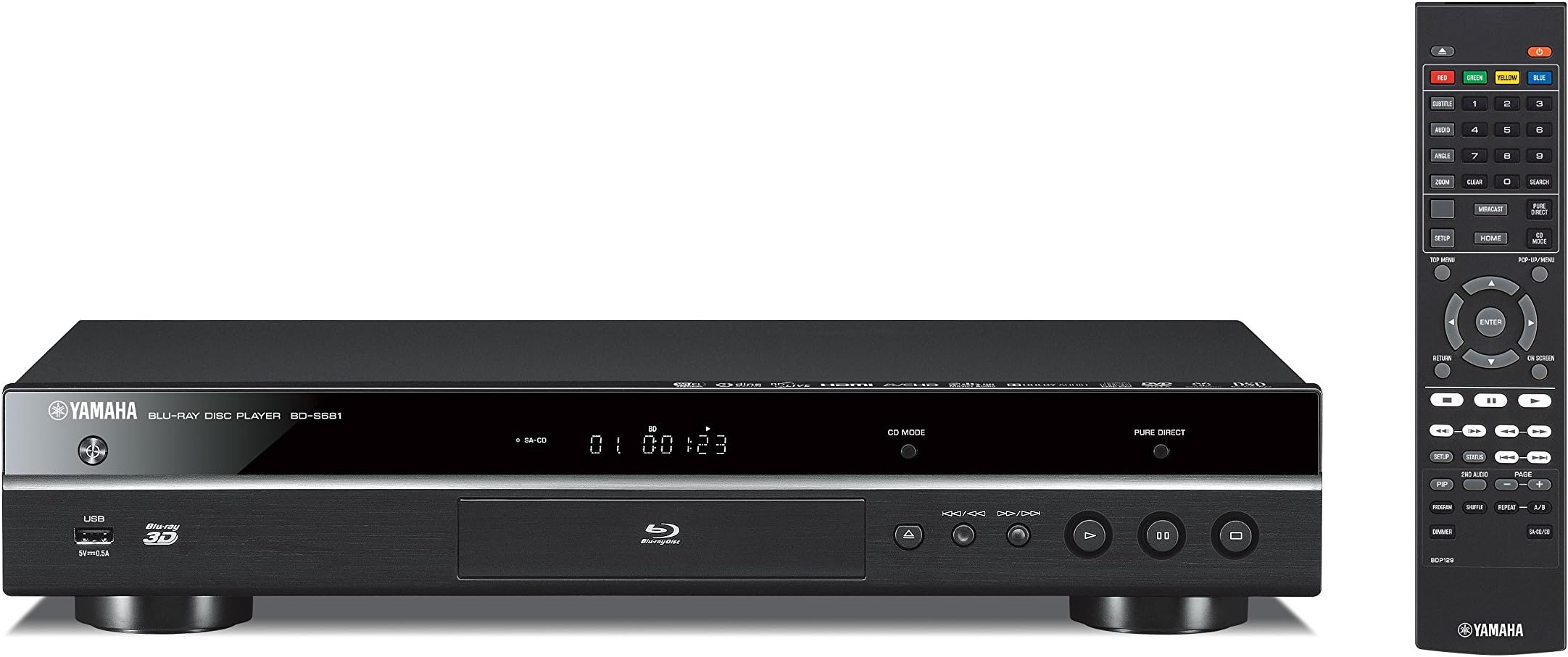 Yamaha BDS681 Blu-Ray Player with 4k Upscaling and SACD Playback - Black