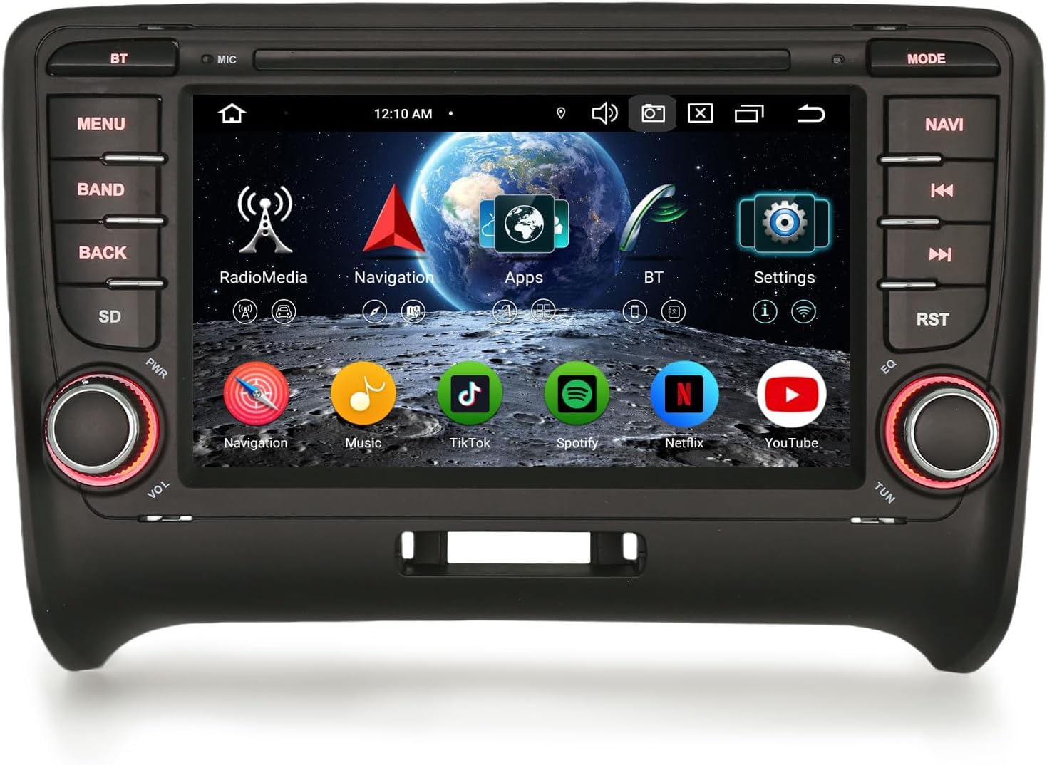 Erisin Android 16 8-Core 4GB RAM+64GB ROM Autoradio Navigatore GPS per Audi TT MK2 7 pollici Radio IPS Schermo Tattile Supporto Wireless CarPlay Android Auto DAB+ Bluetooth 5.0 DSP WiFi Canbus OBD2