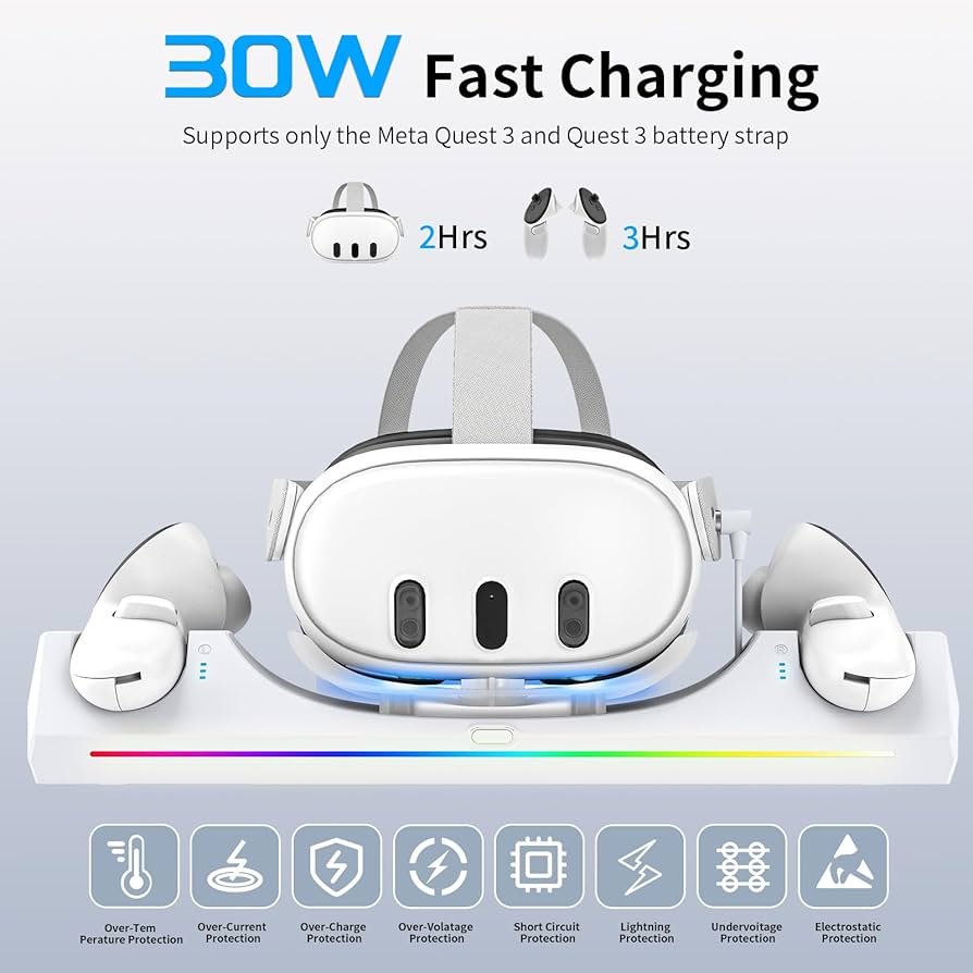 Amazon.co.jp: Meta Quest 3 充電ドック用: 30W 高速充電ROG カラフル Amazon.co.jp: Meta Quest 3 充電ドック用: 30W 高速充電ROG カラフル