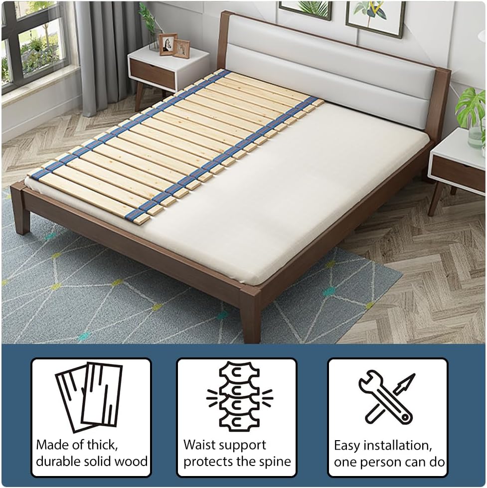 Heavy Duty Horizontal Wooden Bed Slats/Bed Base, Bed Support Slats, Heavy Duty Solid Pine Bed Slats, Wooden Mattress Frame and Platform, Box Spring Or Bed Slat Replacement,W90xl190cm