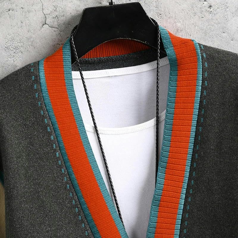 Men's Clothing Spring Sweater Streetwear Sweat-Shirt Autumn Casual Warm Solid Color Knit Cardigan3