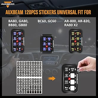 Auxbeam Vertical Switch Panel Sticker for 6/8 Gang Switch Panel Light Switch Labels Switch Decals for Auxbeam Switch Panel BA80 GA80 BB80 GB80 BC60 GC60 RA80 RB80 RA60 AR-800 AR-820 AC800 RC800