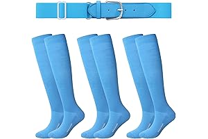 Winning Streak Light Blue Baseball Belt and Socks Combo