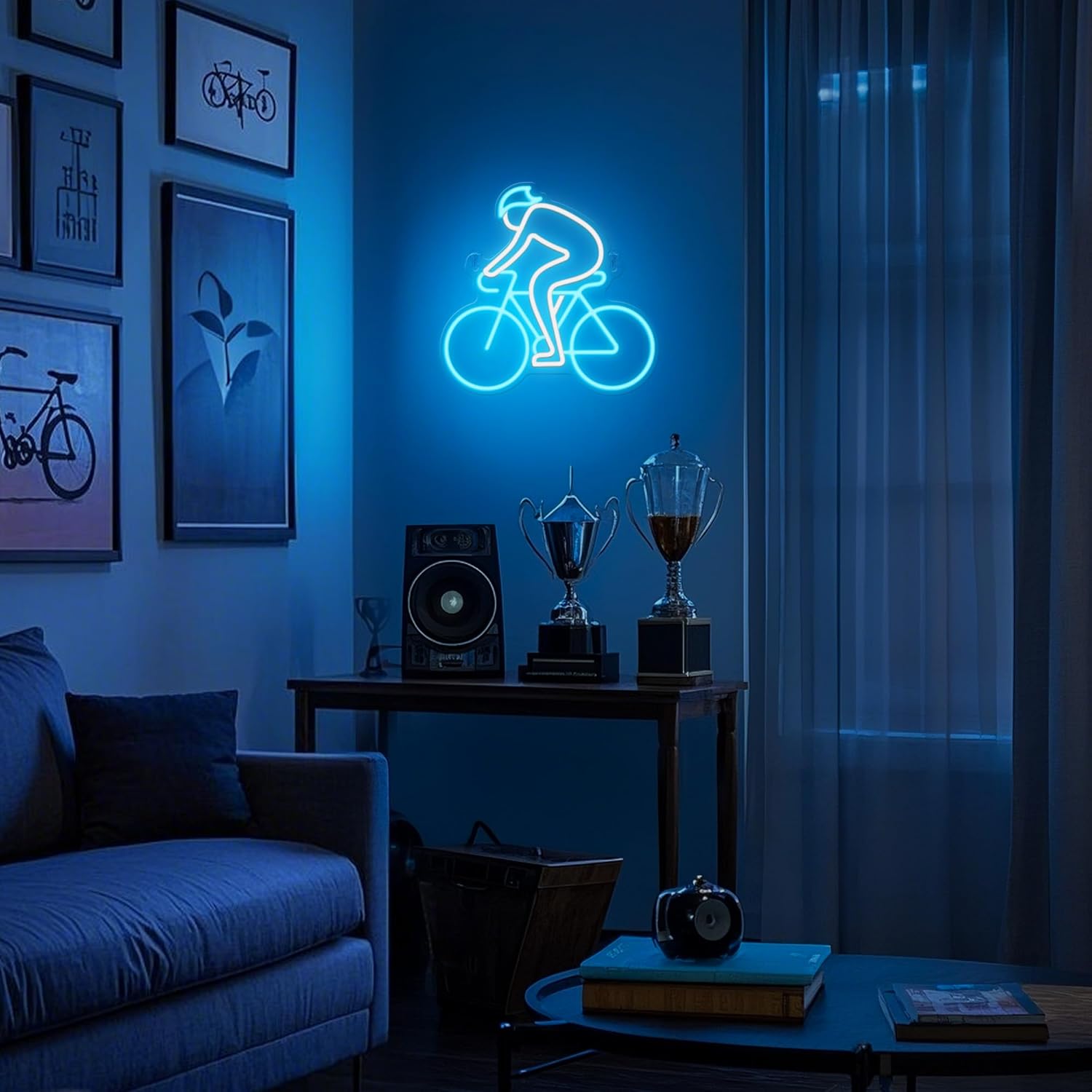 CoolGift Mart Bicycle Neon Sign, Sports Enthusiasts' Ultimate Wall Decor, Dimmable LED Light for Bedroom Living Room Gaming Room Man Cave College Club Shop, Gift for Cyclists Bicycle Lovers