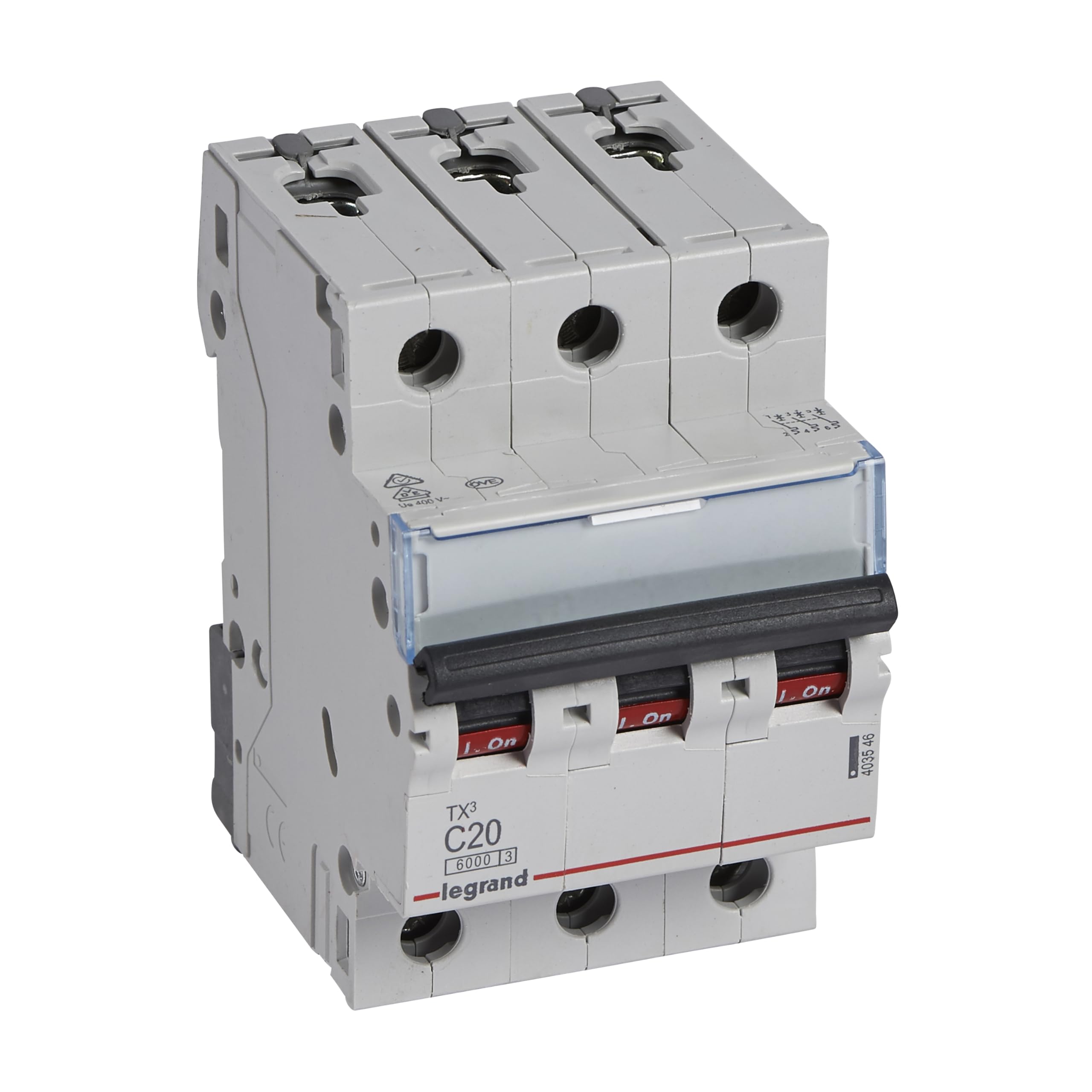 3P C 20A Overcurrent Switch 6kA AC S303 S300 TX3 Series 403546