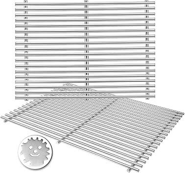 19.5" Cooking Grates for Weber Genesis 300 Series, Genesis E310 E320 E330 S310 S320 S330, Stainless Steel Cooking Grid Replacement Parts for Weber 7528 7524
