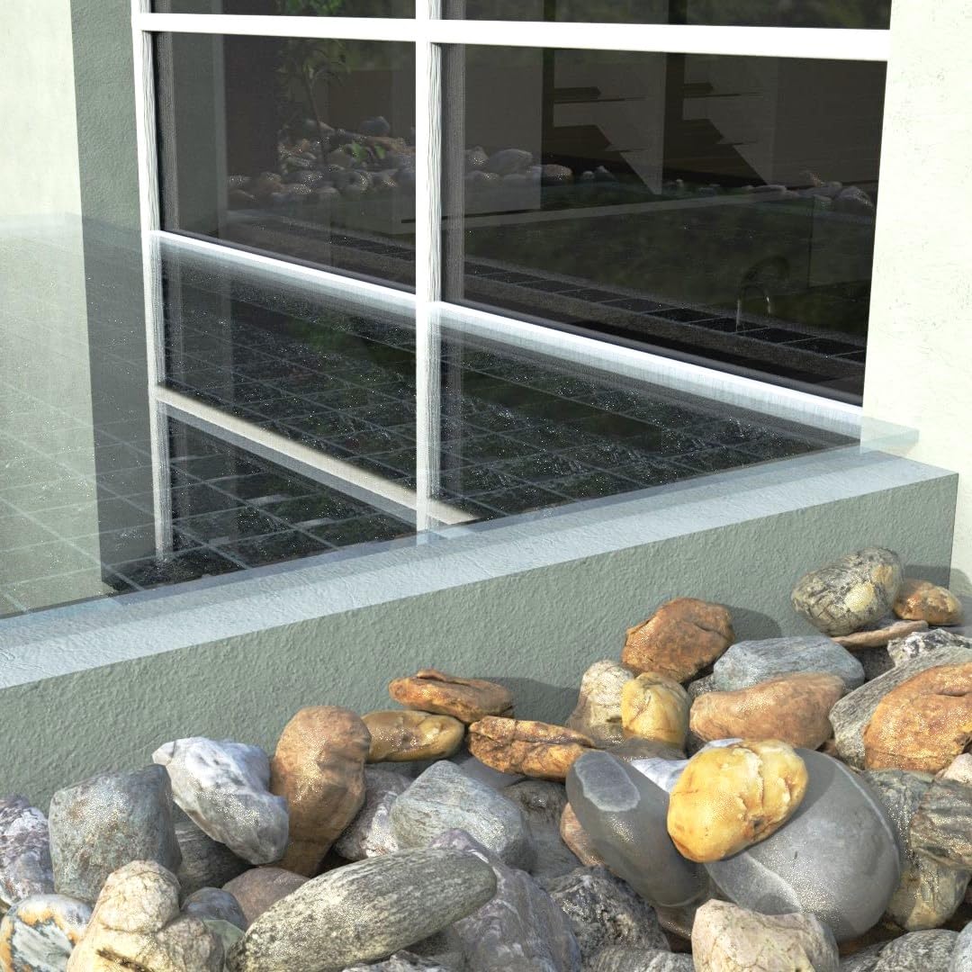 Lichtschachtabdeckung Acryl 1100 x 550 mm | Kellerschachtabdeckung, Regenschutz, Flach mit Stegen, Aus Acrylglas, Zum Auflegen