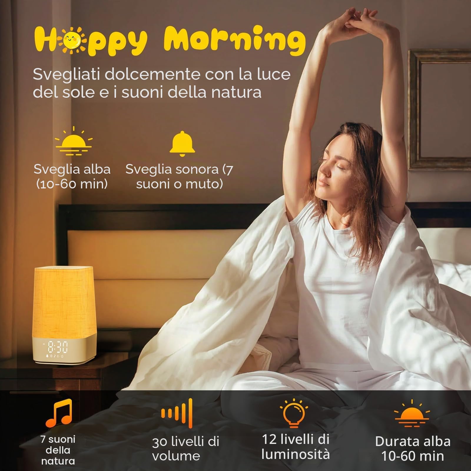 APUZOM Sveglia con 30 suoni naturali — immagine 3 di 10