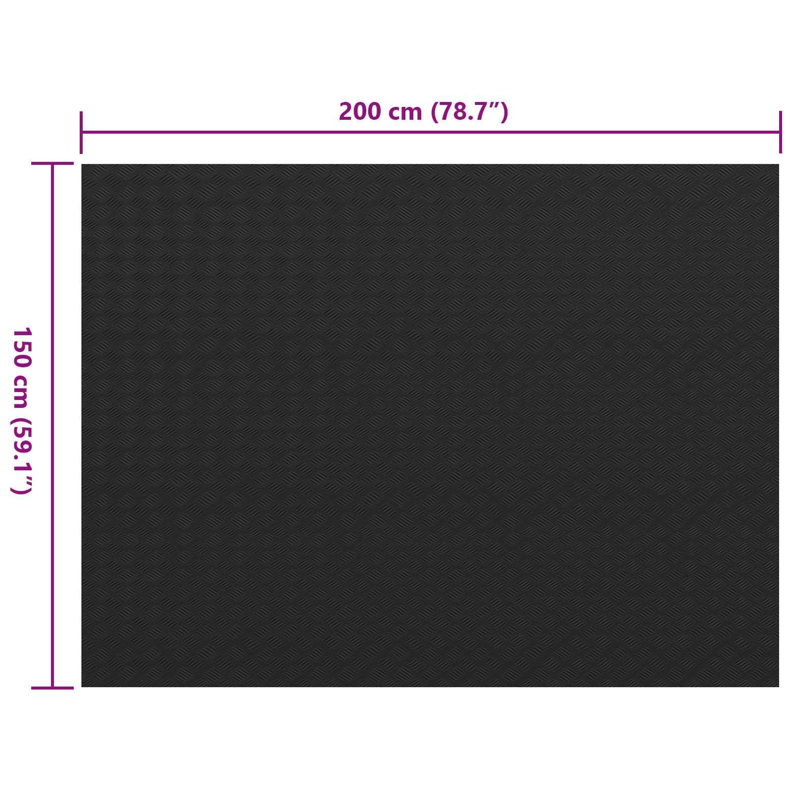 vidaXL Tapis de Sol Noir 1,5 x 2 m Caoutchouc