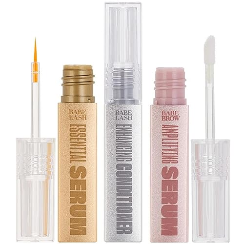Babe Original Triple Threat Mini Set, incluye suero esencial Babe Lash y acondicionador potenciador + suero amplificador de cejas Babe, 0.0 fl oz,