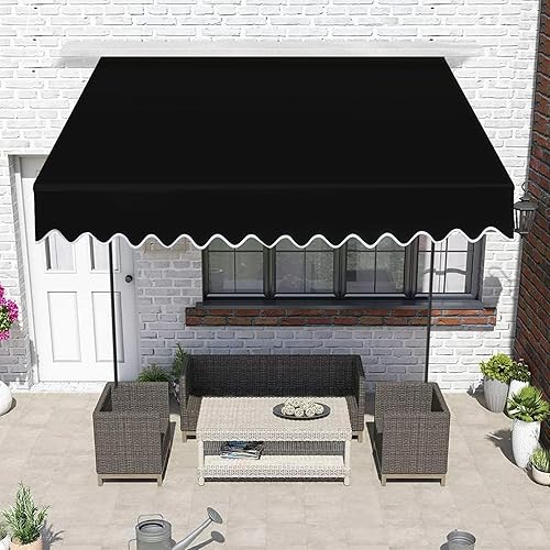 Miniatura 3 de Toldo retráctil manual, 178 pulgadas, sin tornillos, para exteriores, cubierta de pérgola ajustable con protección UV, toldo de exterior 100%